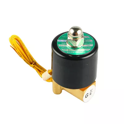 AC 220V DC 12V/24V Normal Closed Electric Solenoid Valve Water Air Brass N/C • £18