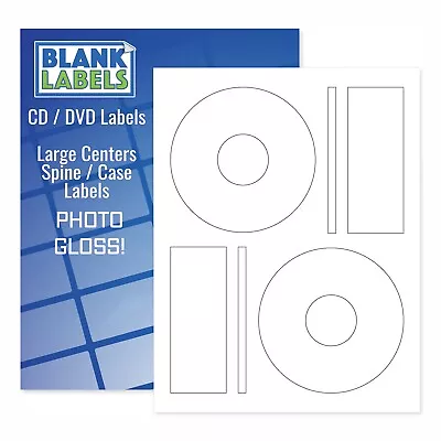 200 GLOSSY Laser Labels! - Fits Memorex Large Core - 100 Sheets! CD / DVD Gloss • $24.99