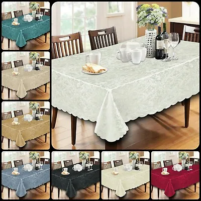 Modern Large Rectangle Round Damask Table Cloth Cover Napkin Table Cloths Runner • £14.87