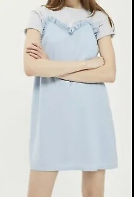 £3 • Buy Topshop Baby Blue Ruffle Cami Slip Dress Size 10