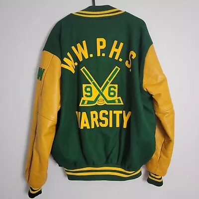 Vintage Varsity Jacket Hewitt MFG Corp. 60s Green Gold Hockey Sz 48 • $65.50