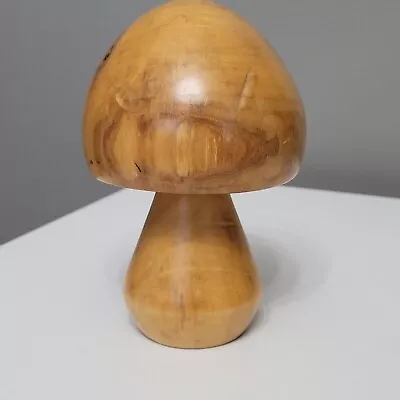 Genuine Solid Aspen Wood Carved Mushroom Signed Mark Campbell Of Colorado • $18.99