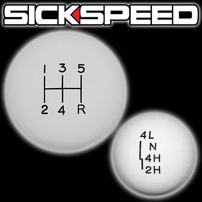 White Ol' Skool Shift Knob/transfer Case Set For 5 Speed Chevy/geo Gear Shifter • $65.35