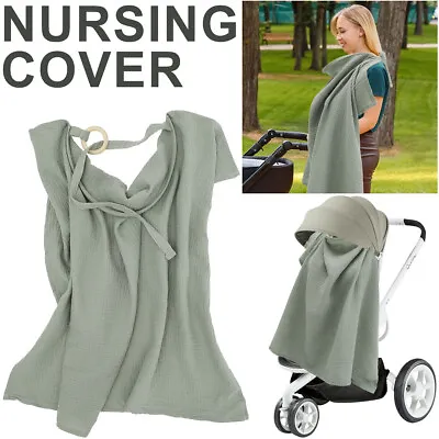 Baby Mum Breastfeeding Nursing Poncho Cover Up Cotton Blanket Shawl Apron'◃ • £7.86