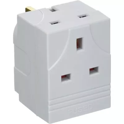 Multi Wall Mains Adaptor 3 Way Triple UK Socket Adapter Plug 3-Pin 13A Fused • £6.45