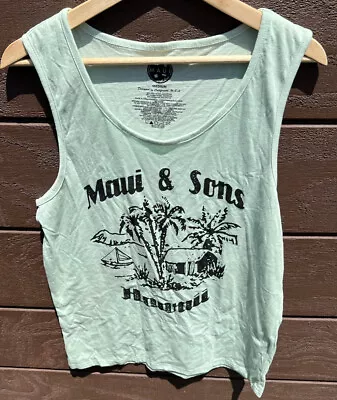 Maui And Sons Mens Pastel Green Tank Shirt NWT Size Medium Surf Beach Hawaii  • $10