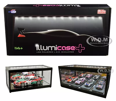 Black Display Case W/led Lights & Mirror Base 1/24 1/18 By Illumibox Mj7710 Mbk • $34.99