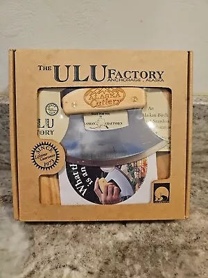 The Ulu Factory 8  Chopping Bowl & 6  Knife - Alaska Polar Bear Blade Handle NEW • $29.95