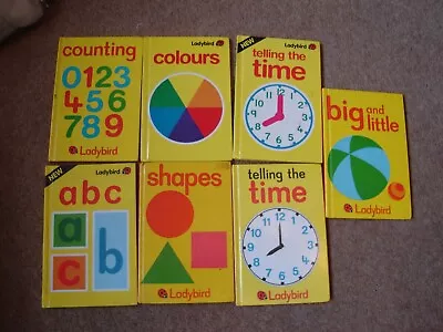 Bundle Of Ladybird Books X 7 Early Learning Abc Colours Time Shapes Counting #12 • £5