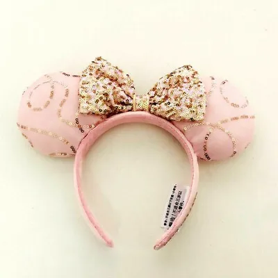 Disney Parks Bibbidi Bobbidi Boutique Pink Rose Gold Minnie Mouse Ears Headband • $14.38