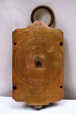 Vintage Salter's No.2 Spring Balance Scales 30 Lbs. By 2 Oz Brass Collectibles   • $117.15