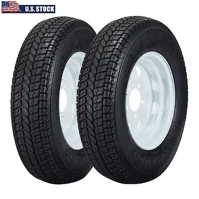 2pcs Trailer Tires On Rim ST175/80D13 175/80 D 13 LRC 5 Lug White Spoke Wheel • $159.99