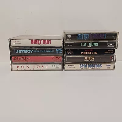 Lot Of 9 80s + 90s Hard Rock Cassettes- Quiet Riot Joe Walsh LA Guns Jet Boy  • $21.50