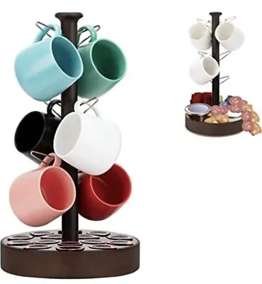Coffee Cup Holder Mug Rack With Coffee Pod Holder Mug Tree For Counter • $22.99