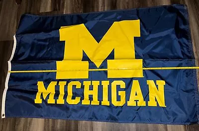 University Of Michigan Wolverines Flag Banner Metal Grommets 57x35’ • $21.95