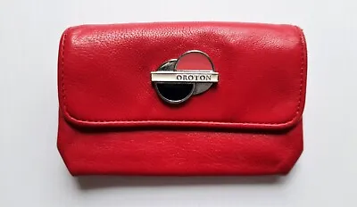 $29 • Buy OROTON Red Leather Coin Purse Wallet New Condition