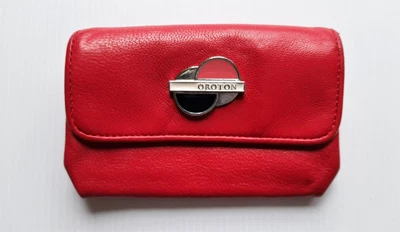 $29 • Buy OROTON Red Leather Coin Purse Wallet New Condition