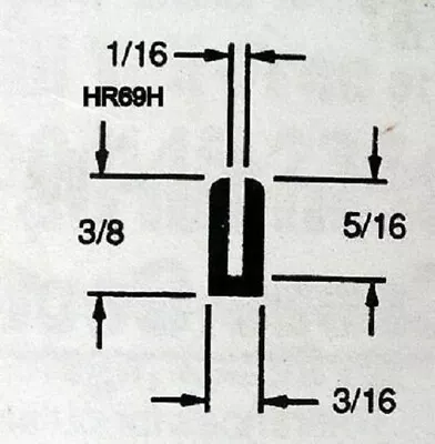 1/16  X 5/16  Rubber Edge Trim U Channel EPDM HR 69H SOLD BY THE FOOT • $2.25