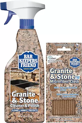 Bar Keepers Friend Granite & Stone Cleaner And Polish Cleaning Kit - Includes Ba • $25.05