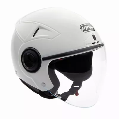 MMG Motorcycle Scooter Pilot Open Face Flip-Up Helmet DOT - Shiny White Large • $50.90