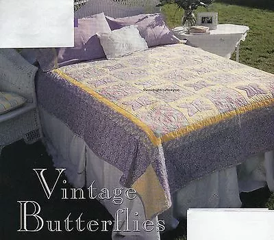 Vintage Butterflies Quilt Pattern Pieced/Applique PS • $10.39