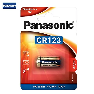 Panasonic CR123A 3V Photo High Power Lithium Camera Photo Battery 123 CR123 1PK • £3.99