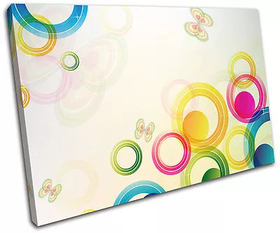 Vector Colourful Floral Abstract SINGLE CANVAS WALL ART Picture Print VA • $64.99