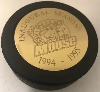 94-95 Minnesota Moose - IHL Logo Allred Ent. - Official InGlasCo Canada Puck • $14.99