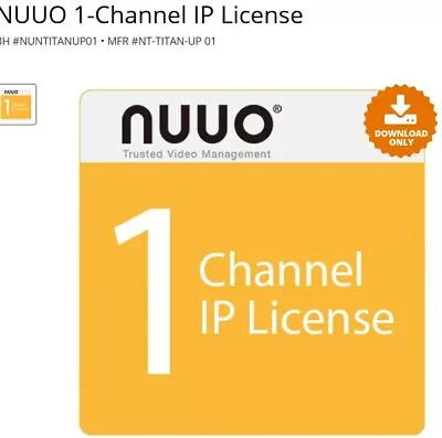 NUUO CT-CAM-ENT  Crystal Enterprise Single Camera License • $25