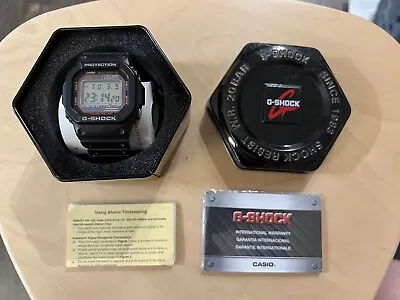 Casio G-Shock Men's Tough Solar Atomic Black Resin Sport 47mm Watch GWM5610-1 • $85