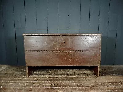 Antique 18th Century Oak Coffer Chest Blanket Box • £275