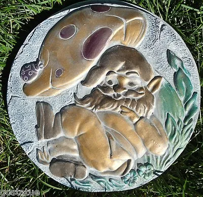 Sleepy Gnome Stepping Stone Mold Plaster Concrete Cement Moud 11  X 1.25  Thick • $41.95