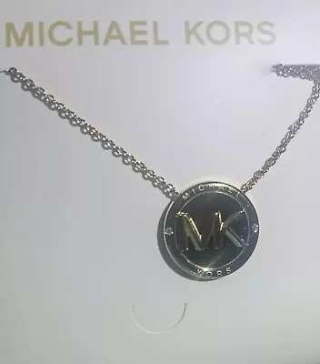 Michael Kors Stainless Steel MK Pendant Necklace (Gold Tone) New With Tag $100 • $40