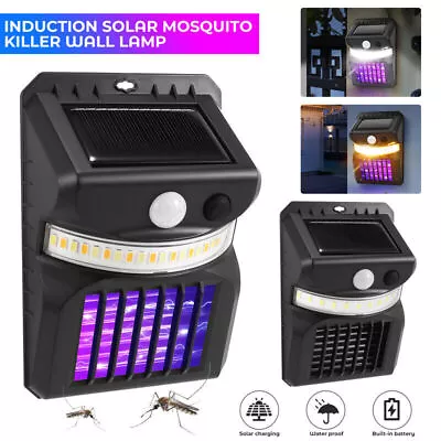 Solar Powered LED Mosquito Fly Bug Insect Zapper Killer Trap Lamp Light Outdoor • $12.98