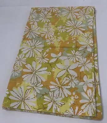 Vintage 1970s 70s St Marys Pillowcase Yellow Green Floral Print No Iron Muslin • $9.99