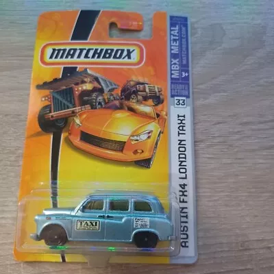 Matchbox 1/64 Diecast Ready For Action Blue Austin FX4 Taxi • $4