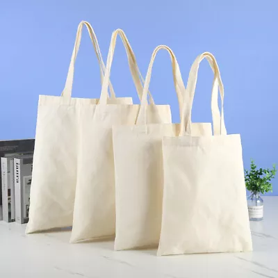 Canvas Shopping Bag Large Capacity Tote Bag Grocery Handbag Shoulder Bag  • $9.85