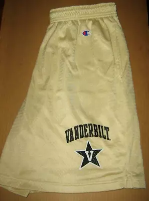 Vintage Champion Vanderbilt Commodores Mesh Athletic Shorts Gold Size XL • $15