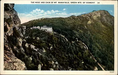 Nose And Chin Mt Mansfield Green Mountains Vermont Aerial ~ Vintage Postcard • $1.99