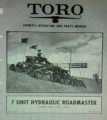 TORO 7-Unit ROADMASTER Reel Mower GENERAL Tractor Implement Owner & Parts Manual • $66.22