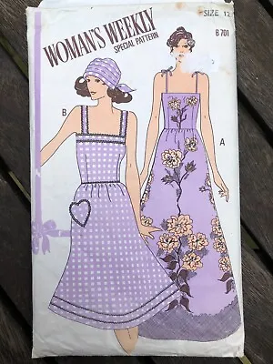 Woman's Weekly Special Pattern B701 Summer Dresses Size 12 Maxi Or Midi 1970's? • £4