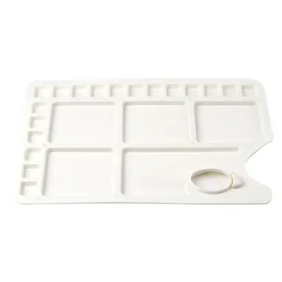 Plastic Rectangular Artist Paint Palette With Thumb Hole - 23 Mixing Wells • £4.95