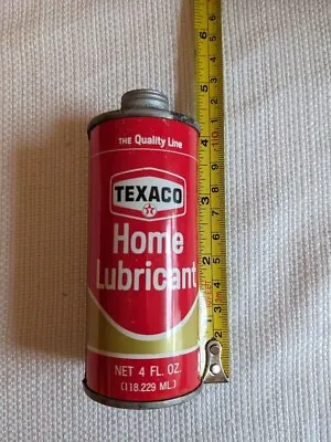 Vintage Texaco Home Lubricant 4 Oz Household Oil Tin Can W Spout NEVER OPENED • $16.99