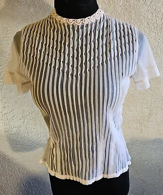 1950s Vintage Sheer Nylon Pink Blouse Debcraft Originals AS IS • $9.50