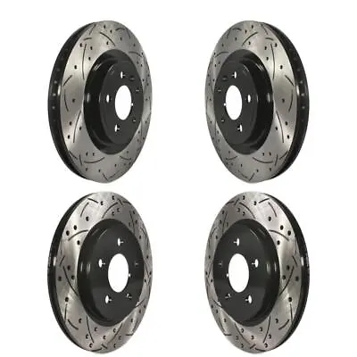 Coated Drilled Slotted Disc Brake Rotors Front Rear Kit For Ford Mustang • $247.21