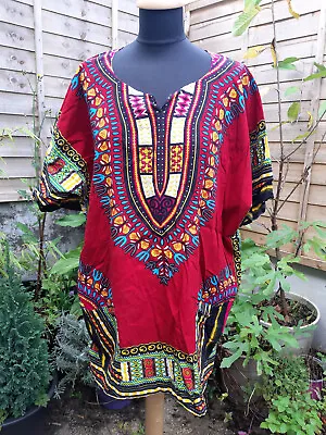 £5.99 • Buy Red African Dashiki Shirt | Unisex | Size XXL