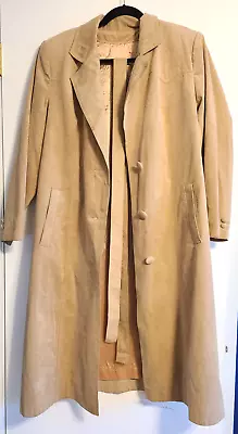 $199.99 • Buy Rare Vintage Womens 100% Camel Hair Tan Trench Coat Southwestern Design Unique