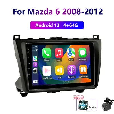 4-64GB Android 13 For Mazda 6 2008-12 Wireless Carplay Car Stereo Radio WIFI GPS • $273.89