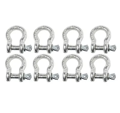 8x 3/8  Bow Shackle D-Ring W Clevis Screw Pin Anchor WLL 1 TON 2200 Lbs Capacity • $28.83