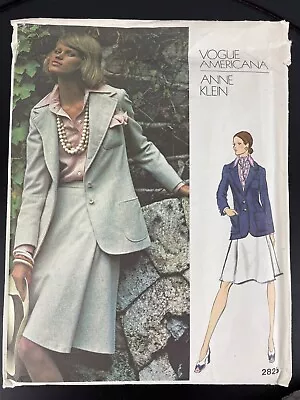 Vogue Americana 2825 ANNE KLEIN Size 10 Jacket Skirt Shirt Sewing Pattern Uncut • $15